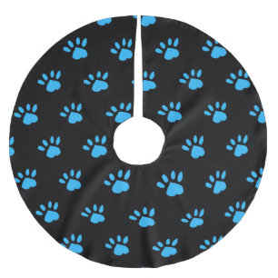 Paw Print Tree Skirt (Black & Blue)