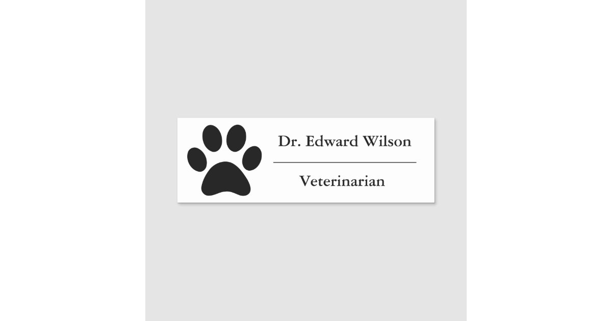 paw-print-veterinarian-name-tag-zazzle