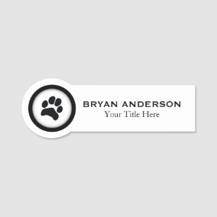 Paw Print Veterinarian Name Tag