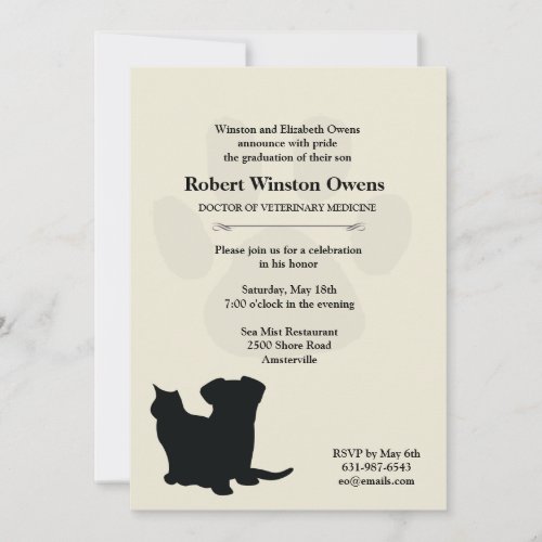 Paw Print Veterinary Graduation Invitation