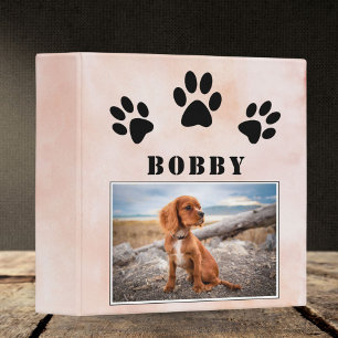 Paw Print Watercolor Dog Pet Photo Album 3 Ring Binder