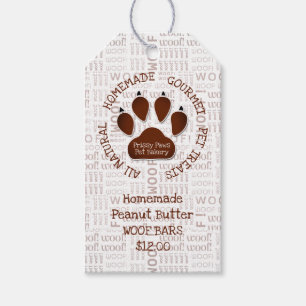 Paw Print with Business Message and Name Gift Tags