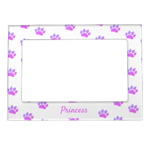 Paw Print with Dog's Name Customizable   Magnetic Frame