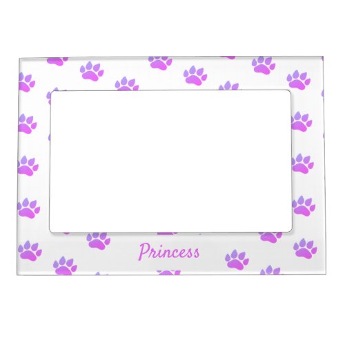 Paw Print with Dogs Name Customizable   Magnetic Frame