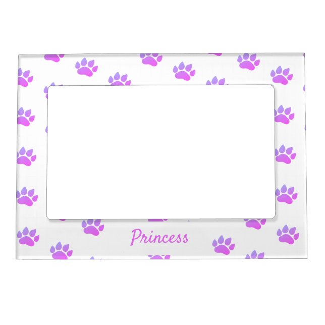 Paw Print with Dog's Name Customizable   Magnetic Frame (Front)