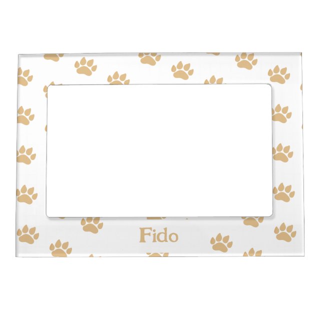 Paw Print with Dog's Name Customizable   Magnetic Frame (Front)
