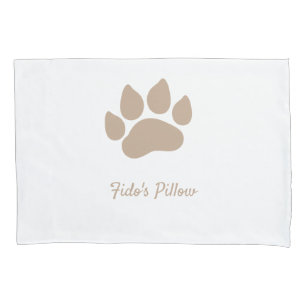 Paw Print with Dog's Name Customizable Pillow Case
