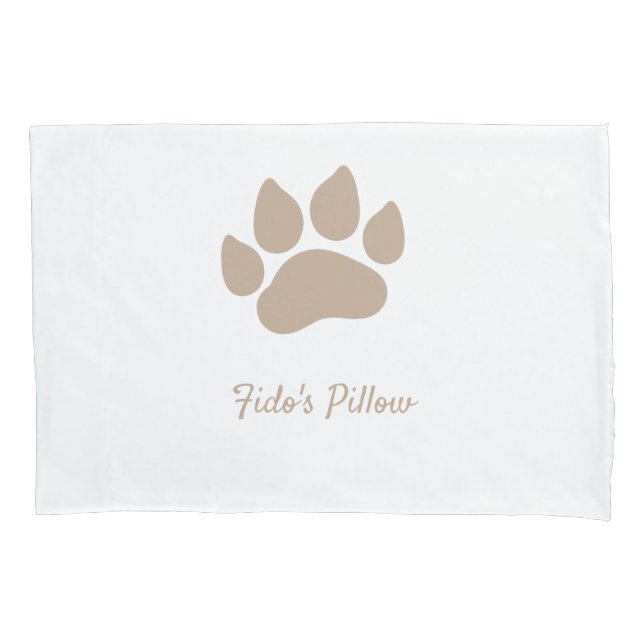 Paw Print with Dog's Name Customizable Pillow Case (Front)