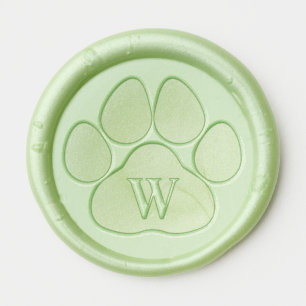 Paw Print with Monogram Wax Seal Sticker