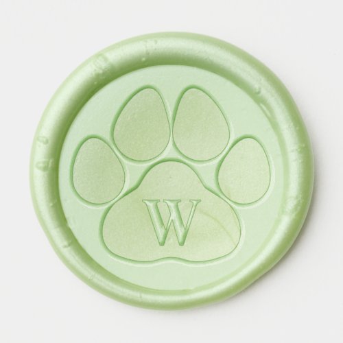 Paw Print with Monogram Wax Seal Sticker