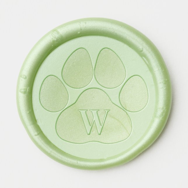 Paw Print with Monogram Wax Seal Sticker (Front)