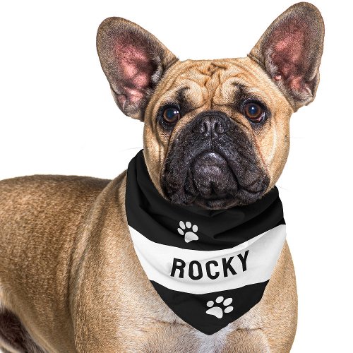 Paw print with name Dog Bandana