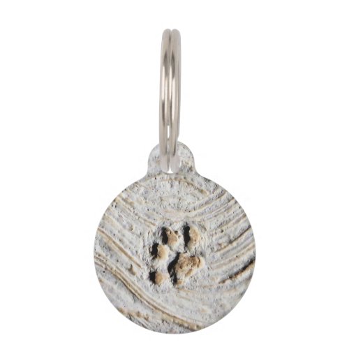 Paw Print with Name Personalized Pet ID Tag - This pet tag comes with a photo of a pet paw print. Perfect for dog and animal lovers. You can change the name and contact information on back.