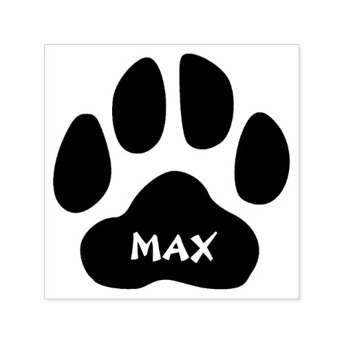 Paw Print With Name Personalized Self Inking Stamp