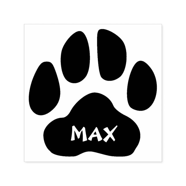 Paw Print With Name Personalized Self Inking Stamp (Design)
