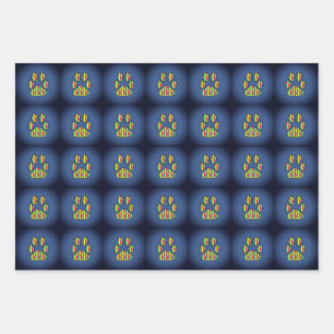 Paw Print Wrapping Paper Sheets
