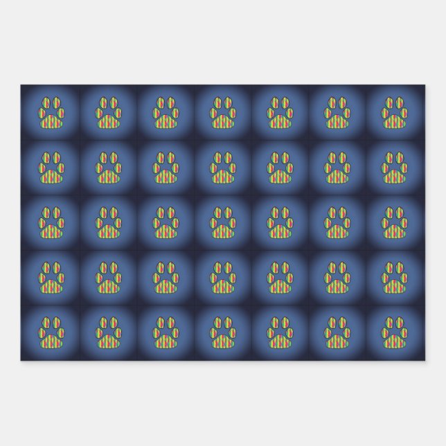 Paw Print  Wrapping Paper Sheets (Front)