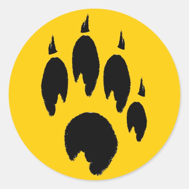 Paw Print Yellow Stickers (Front)