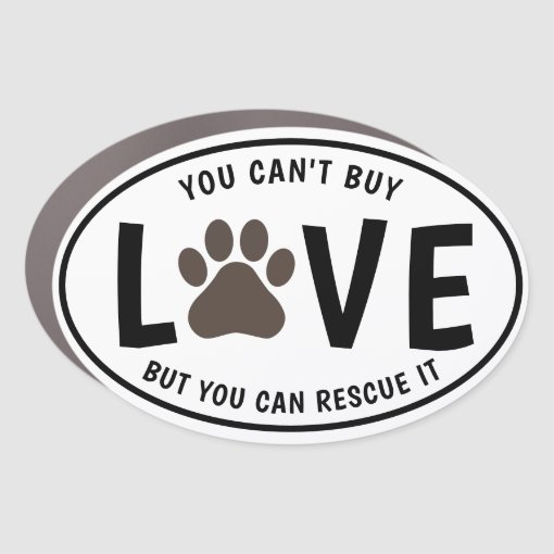 Paw Print You Can't Buy Love But You Can Rescue It Car Zazzle
