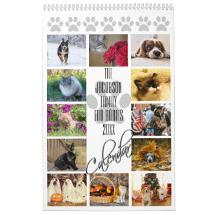Paw Prints 12 Month Your Family Pet Photos Calendar