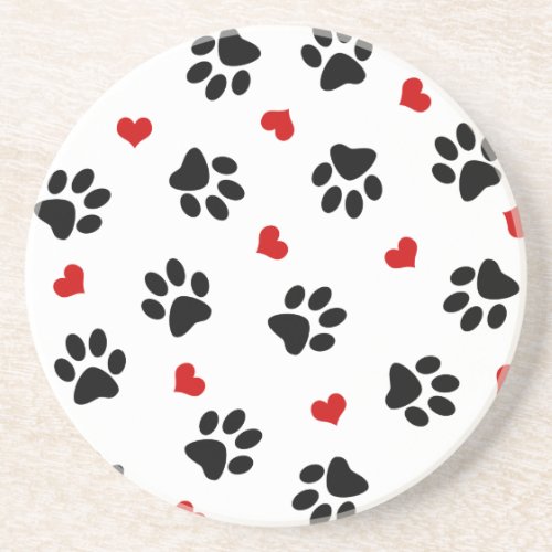 Paw Prints and Hearts Coaster