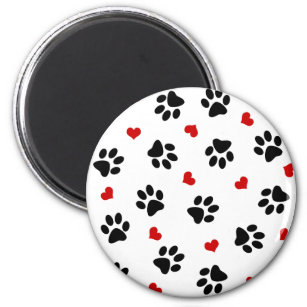 Paw Prints and Hearts Magnet