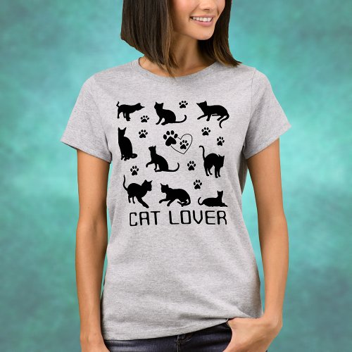  Paw Prints and Kittens Cat Lover T_Shirt
