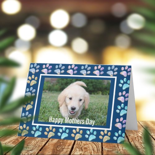 Paw Prints and Photo Dog Mom Card