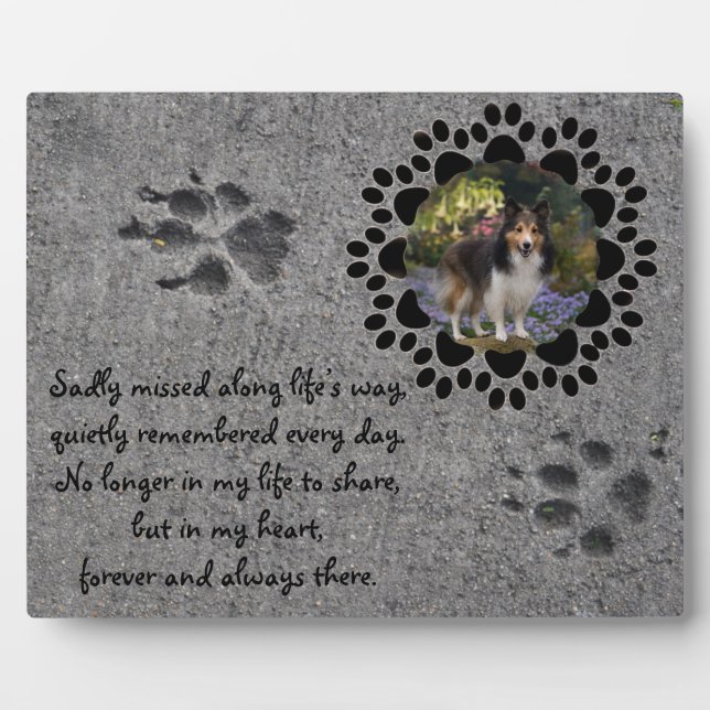 Paw Prints and Photo Plaque (Front)