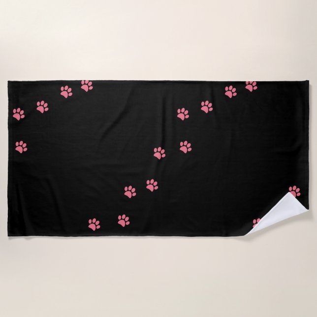 Paw Prints Beach Towel (Front)