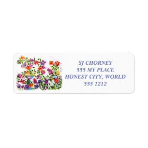PAW PRINTS BIRD BATH RETURN ADDRESS LABELS