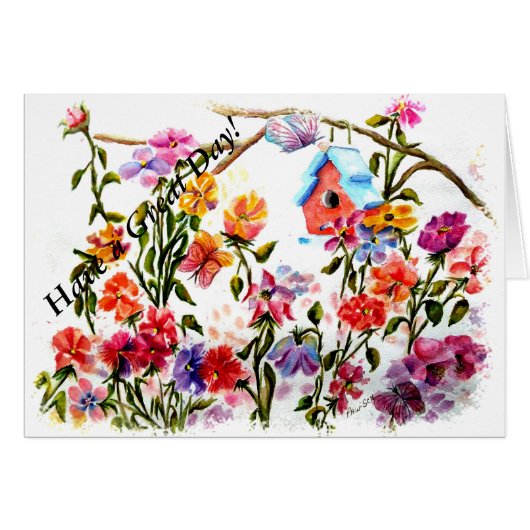 PAW PRINTS BIRD HOUSE CARDS (Front Horizontal)