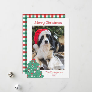 Paw Prints & Bows Tree Merry Christmas Holiday Card