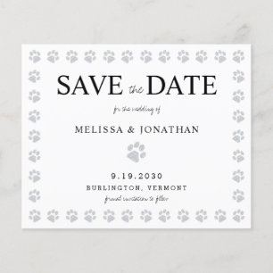 Paw Prints Budget Non Photo Save The Date Cards