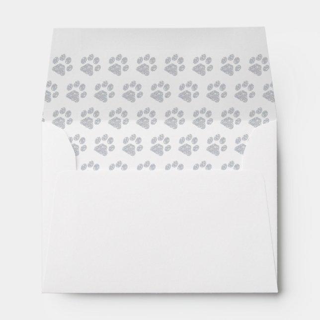 Paw Prints Budget Wedding Name Address Envelope (Back (Bottom))