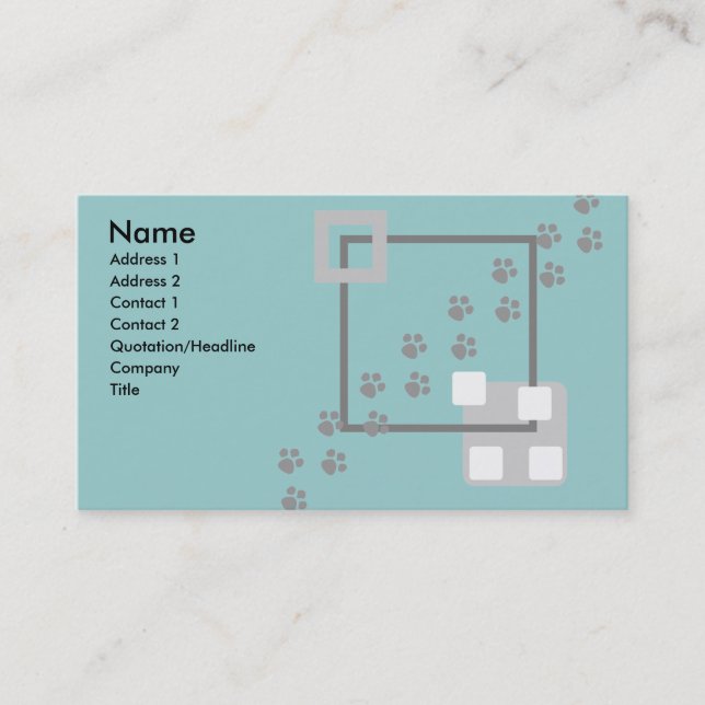 Paw Prints Business Card (Front)