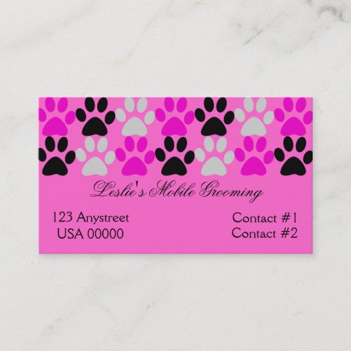 Customizable Paw Prints Business Card