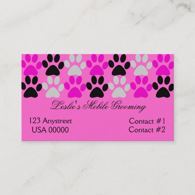 Paw Prints Business Card (Front)