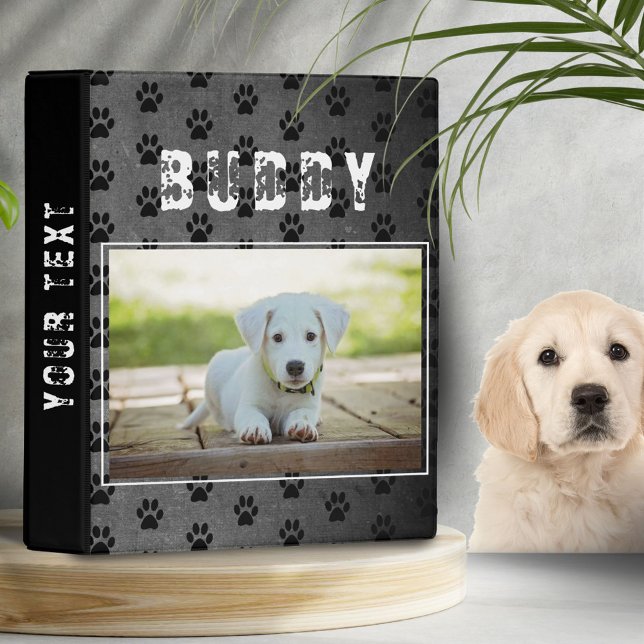 Paw Prints Chalkboard Pet Dog Photo Album Mini Binder (Creator Uploaded)