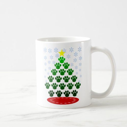 Paw Prints Christmas Tree Mug