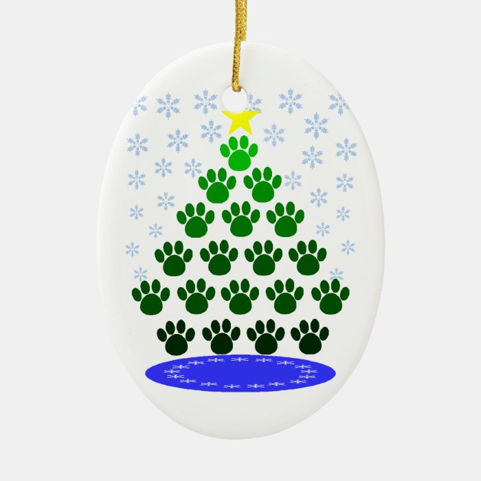 Paw Prints Christmas Tree Ornament Zazzle