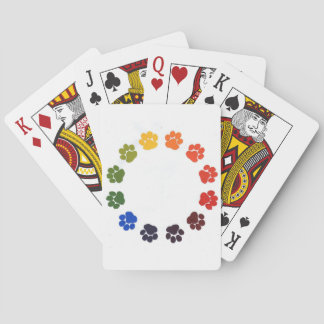 Paw Prints Circle Poker Cards