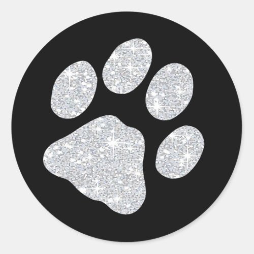 Paw Prints Classic Round Sticker