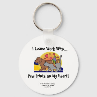 Paw Prints Colored Keychain