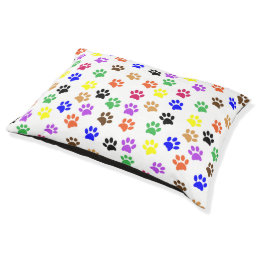 Paw Prints Colorful Dog Bed