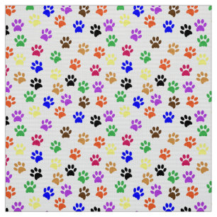 Paw Prints Colorful Fabric
