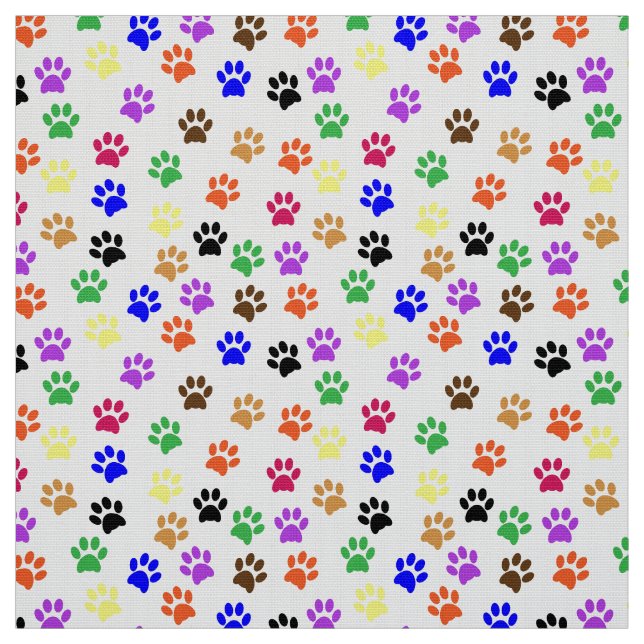 Paw Prints Colorful Fabric (Swatch)