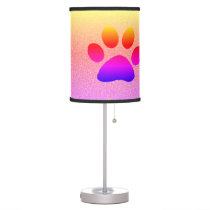 Paw Prints Colorful Glittery Rose Gold  Multicolor Table Lamp