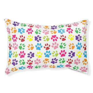 Paw Prints Colorful Pet Bed