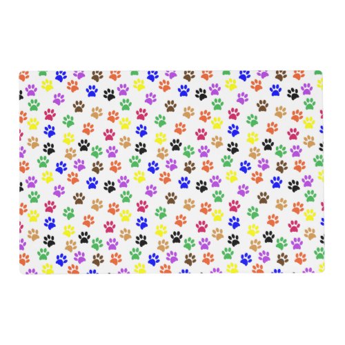 Paw Prints Colorful Placemat